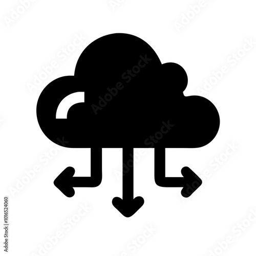 Cloud deployment icon in modern design for IT infrastructure, isolated on white background
