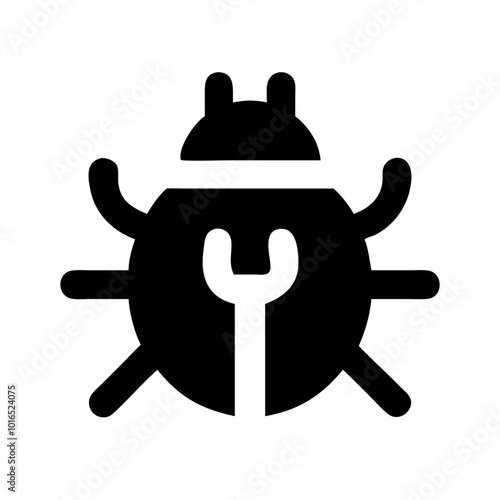 Bug fix icon in modern design for software troubleshooting, isolated on white background
