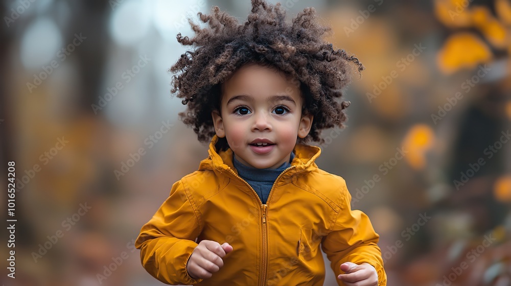 front view of small child running a race competition in nature.illustration front view of small child running a race competition in nature.illustration