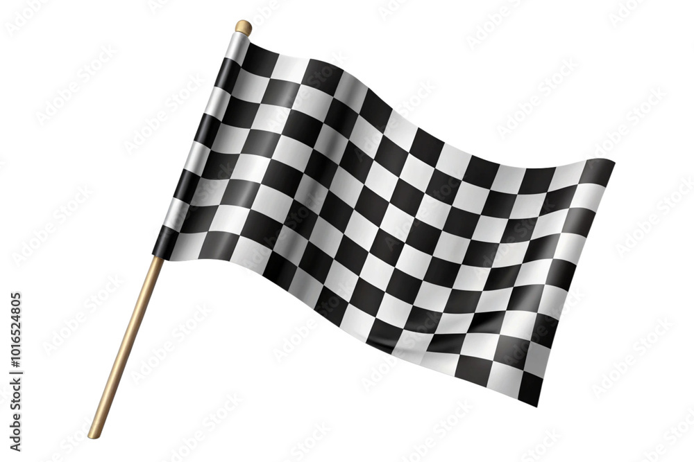 Fototapeta premium checkered flag isolated on white