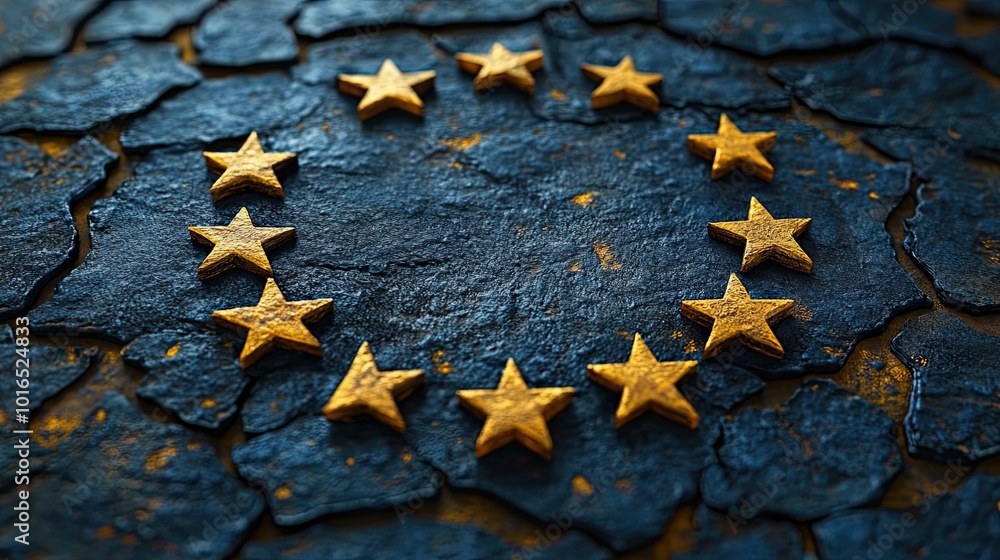 Obraz premium general data protection regulation gdpr concept acronym gdpr prominently displayed against a blue background complemented by a circle of yellow stars reminiscent of the european union flag