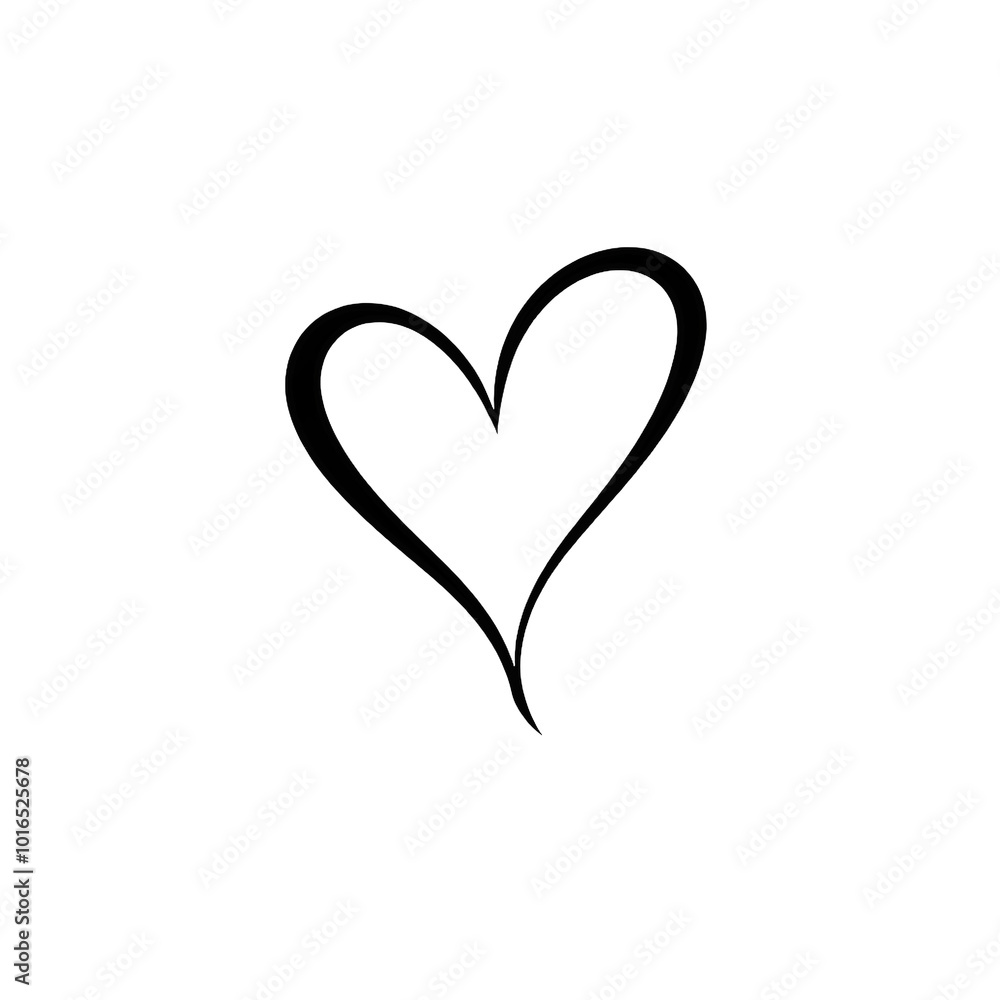 Elegant heart design with flowing lines and a pointed base, isolated on transparent background, Generative AI Elegant heart design with flowing lines and a pointed base, isolated on transparent background, Generative AI