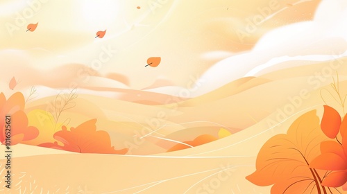 Simple Design in Autumn Background - a charming and seasonal visual. The simple yet elegant design stands out against the beautiful autumn backdrop