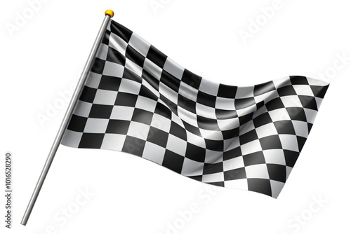 checkered flag isolated on white