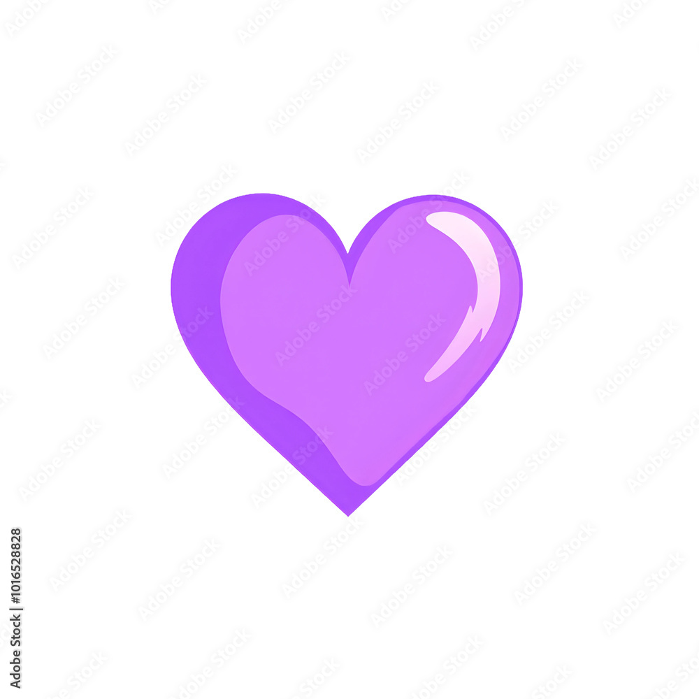 Bright purple heart with a glossy and smooth finish, Generative AI Bright purple heart with a glossy and smooth finish, Generative AI