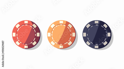 Illustration of gambling chips. Casino concept. Poker.