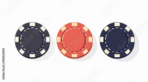Illustration of gambling chips. Casino concept. Poker.