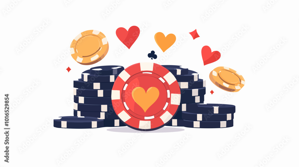 Obraz premium Illustration of gambling chips. Casino concept. Poker.