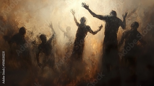 Silhouettes of Faith: A Powerful Painting of Worship