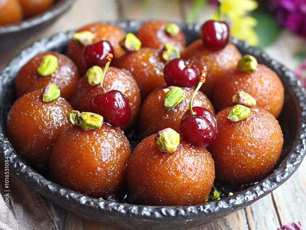 Freaky but still quite good looking slightly unnerving delicious gulab jamun, homemade recipe using pistachios and cherries. Freaky but still quite good looking slightly unnerving delicious gulab jamun, homemade recipe using pistachios and cherries.
