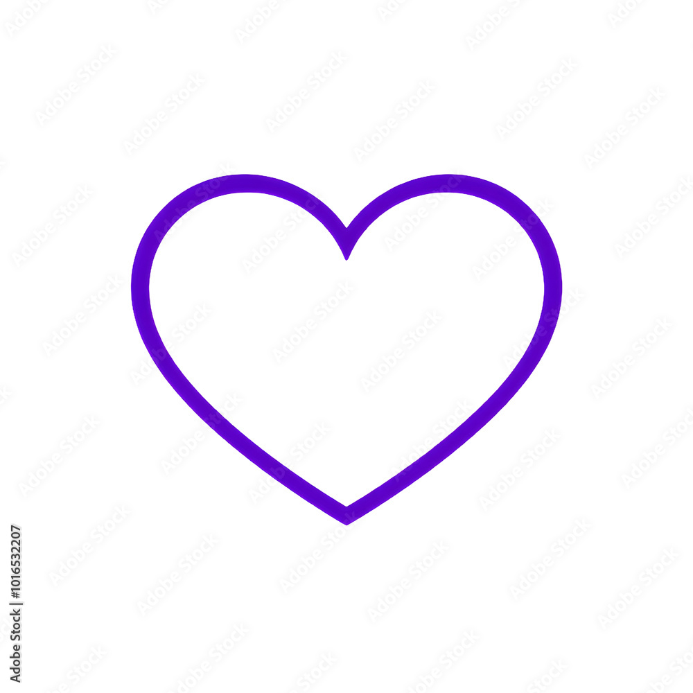 Minimalistic purple heart with even stroke design, isolated on transparent background, Generative AI Minimalistic purple heart with even stroke design, isolated on transparent background, Generative AI
