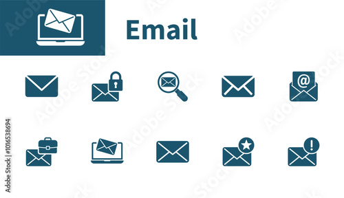 Email icon. Set of solid vector symbols on the theme of contact, mail, communicate, internet.