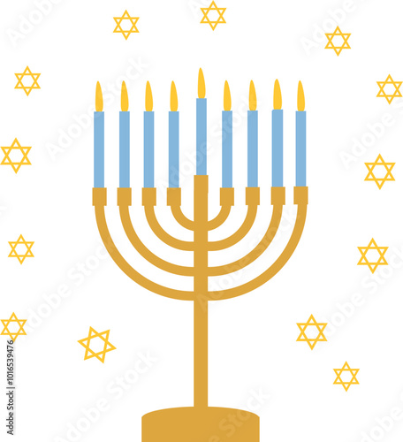 menorah happy hannukan, festival of light, yellow, blue, stars of David, jewish holiday, israel tradition, culture, hannukan light, judaism religion, traditional celebration