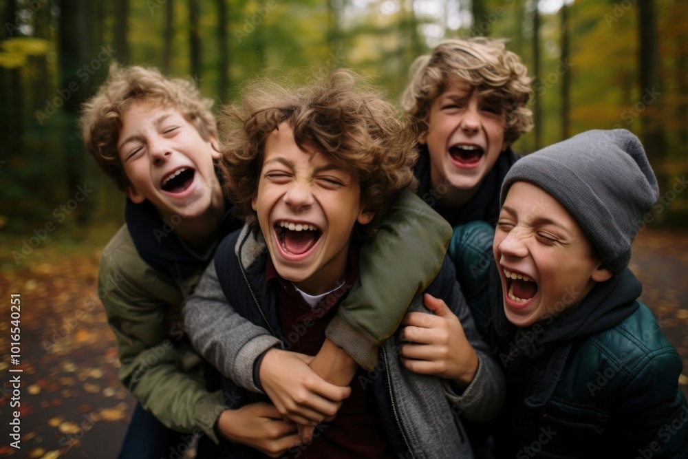 Brothers laughing togetherness celebration.