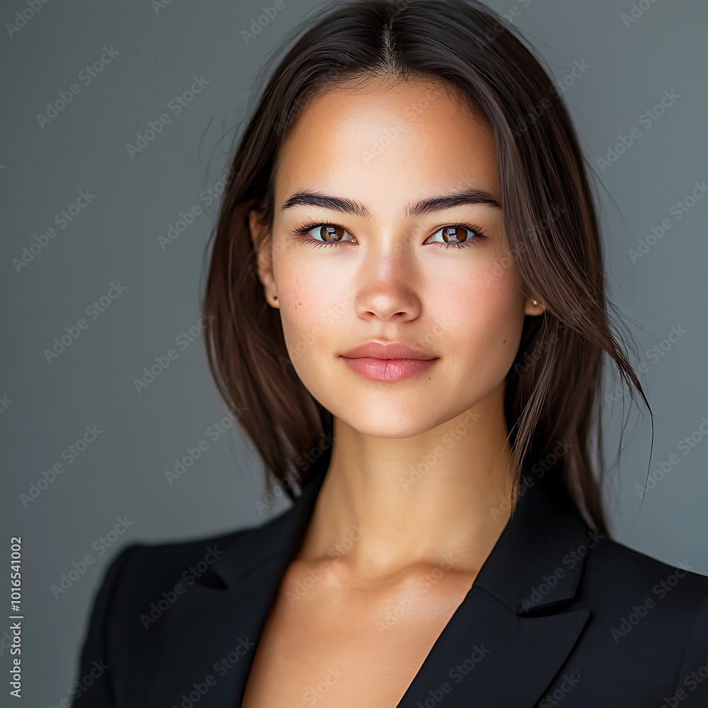 A portrait of a young Professional woman with a natural look simple color background. A portrait of a young Professional woman with a natural look simple color background.