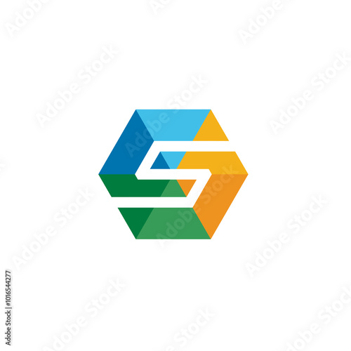 Free Download Hexagon Letter S Logo design vector template - GFXLoad
