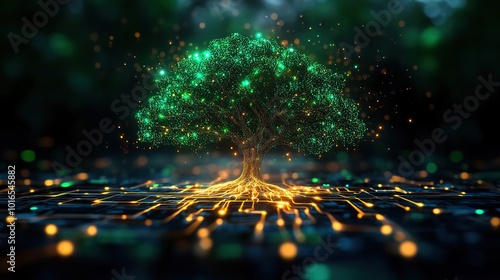 Wallpaper Mural machine learning operations,mlops concept,data processing as a tree,electrical signals growing tree,complex data electrical signals represent the flow of information and processing.illustration Torontodigital.ca