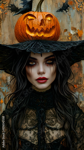 Halloween, T-shirt print, print on the dress, love, art, beauty, model, style, fashion magazine cover, woman, halloween, fashion, hair, vampire, witch, gothic, black, dark, face, fantasy, person, horr photo