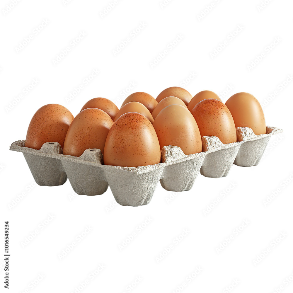 Tray of Eggs on Transparent Background Tray of Eggs on Transparent Background