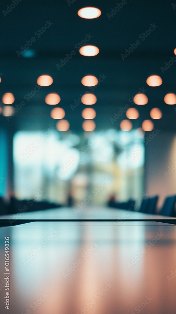 Sleek modern boardroom illuminated by warm circular lights, creating an atmosphere of professionalism and focus. Empty table reflects the ambient glow. Sleek modern boardroom illuminated by warm circular lights, creating an atmosphere of professionalism and focus. Empty table reflects the ambient glow.