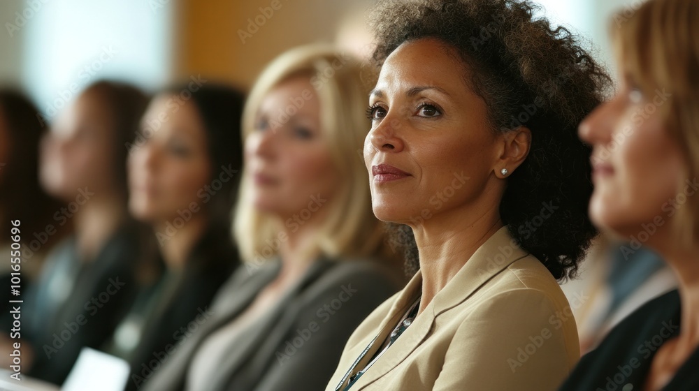 The meeting attendees were full of businesswomen and mature colleagues. Actively listening to the workshop presentation. The meeting attendees were full of businesswomen and mature colleagues. Actively listening to the workshop presentation.