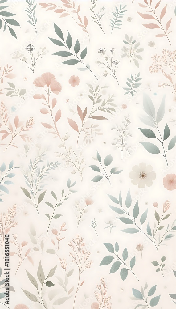 illustration of minimalistic flowers and leaves, greeting card, invitation,generative ai illustration of minimalistic flowers and leaves, greeting card, invitation,generative ai