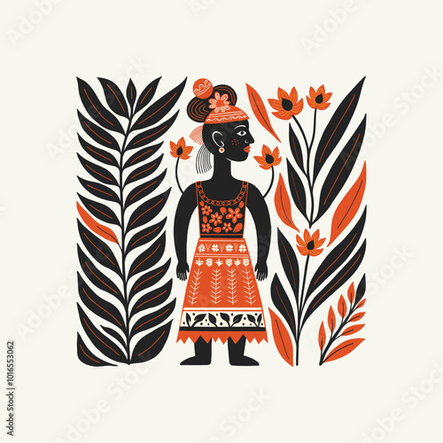 Abstract folk nordic art posters template. Modern trendy minimal style. Hand drawn design for wallpaper, wall decor, print, postcard, cover, template, banner.