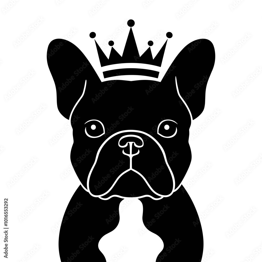 Fototapeta premium French Bulldog with Crown