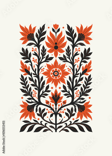 Abstract folk nordic art posters template. Modern trendy minimal style. Hand drawn design for wallpaper, wall decor, print, postcard, cover, template, banner.