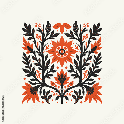 Abstract folk nordic art posters template. Modern trendy minimal style. Hand drawn design for wallpaper, wall decor, print, postcard, cover, template, banner.