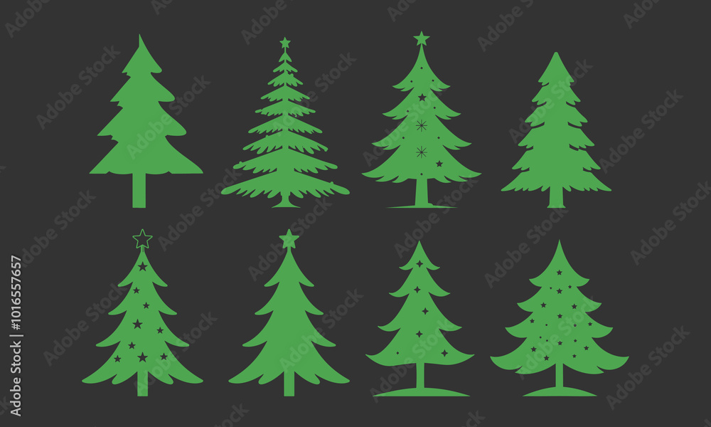 Christmas Tree Vector Icons Set with Different Styles
Christmas Tree Vector Icons Set with Different Styles
