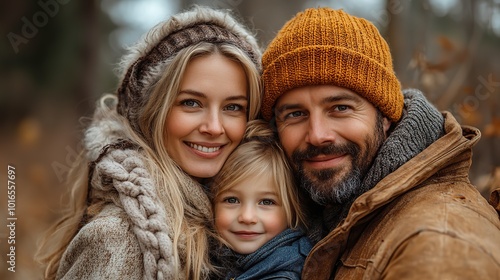 portrait of big happy family,kids in a forest.illustration