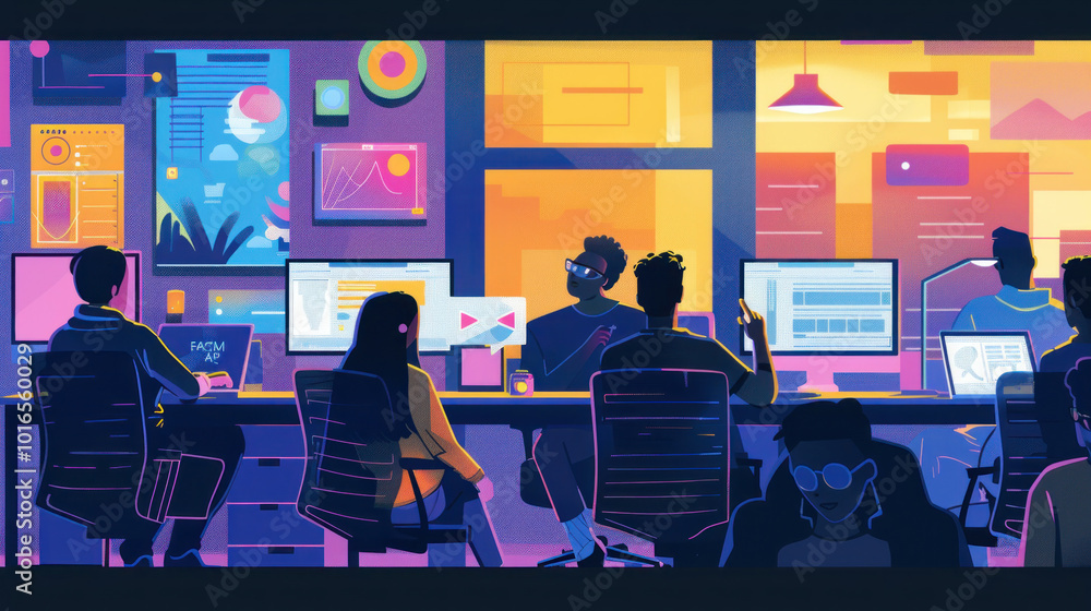 A remote work team using Slack for real-time messaging, ensuring quick communication and efficient collaboration on daily tasks. A remote work team using Slack for real-time messaging, ensuring quick communication and efficient collaboration on daily tasks.