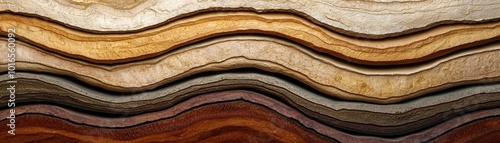 Geological stratum in a detailed cross-section with multiple sediment layers, [geological , stratum , sediment], [natural history], ,