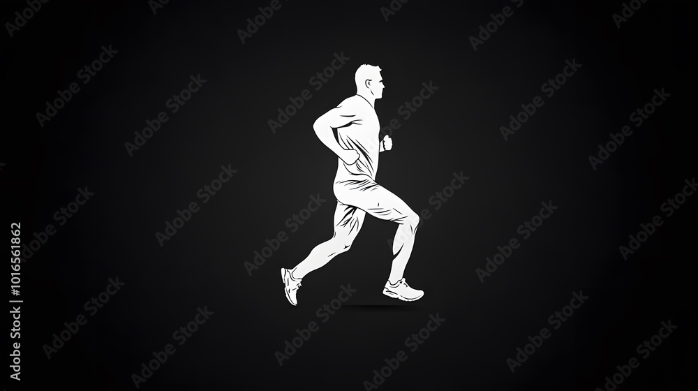 Fitness logo featuring a silhouette of a runner in action Fitness logo featuring a silhouette of a runner in action