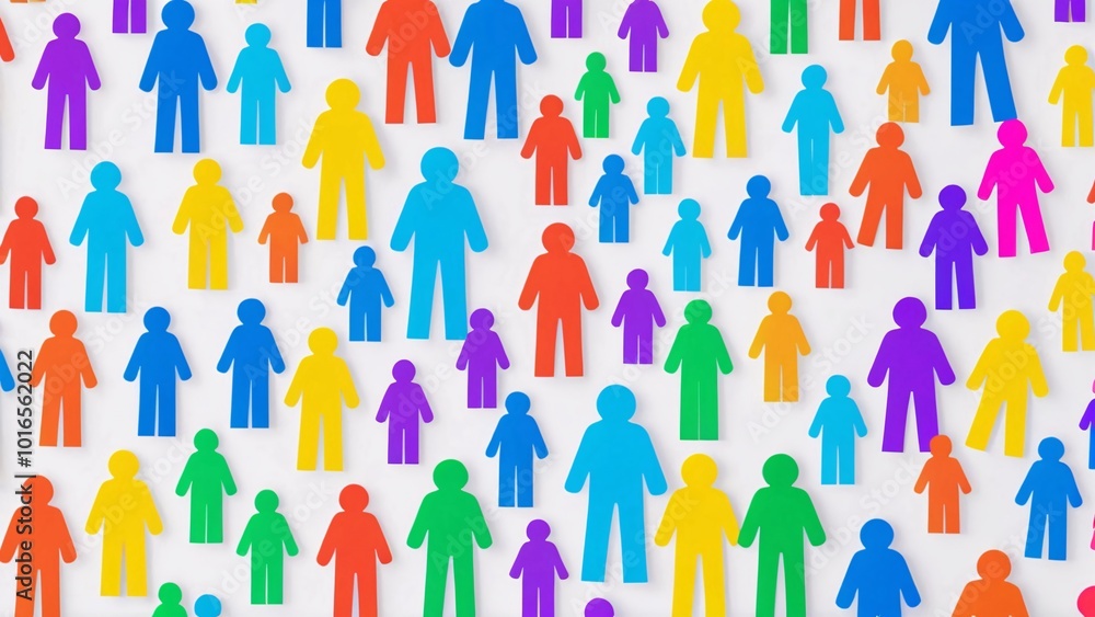 Colorful paper people figures on a white background. Colorful paper people figures on a white background.