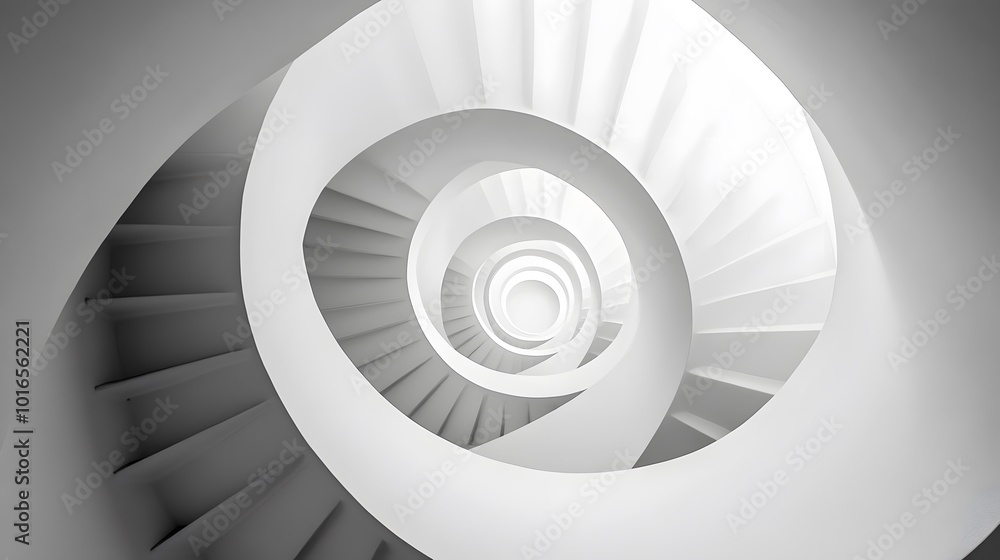 Fototapeta premium A minimalist black and white spiral, slowly expanding outward.