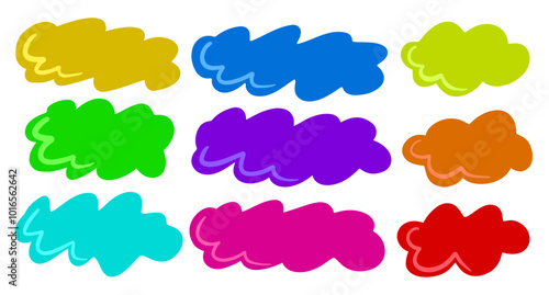 Colorful speech bubble shapes set for design