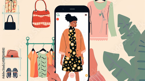 A shoppable Instagram post displaying a curated product collection, allowing customers to browse and purchase items directly through the app. photo