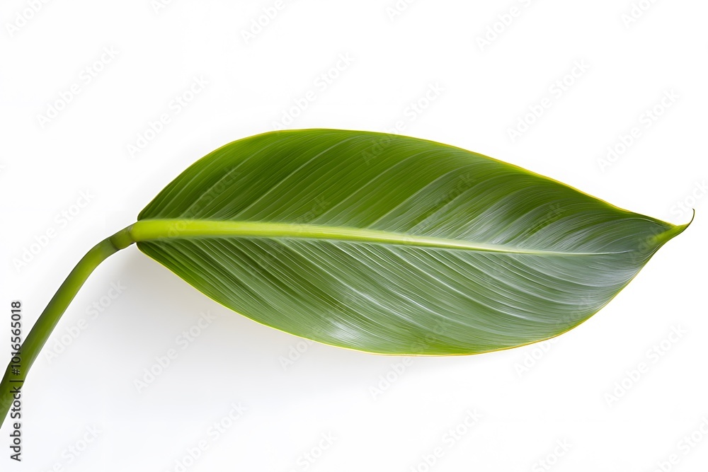 Obraz premium Green Leaf Isolated on White Background