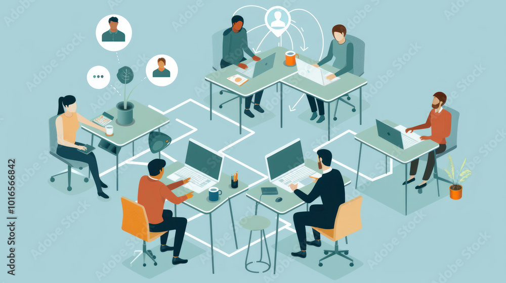 A small business implementing remote work policies, allowing employees to work from home while maintaining productivity and customer satisfaction. A small business implementing remote work policies, allowing employees to work from home while maintaining productivity and customer satisfaction.