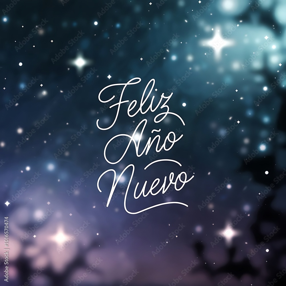 Feliz Año Nuevo España Design Traditional Spanish Happy New Year Celebration calligraphy Fireworks Banner Feliz Año Nuevo España Design Traditional Spanish Happy New Year Celebration calligraphy Fireworks Banner