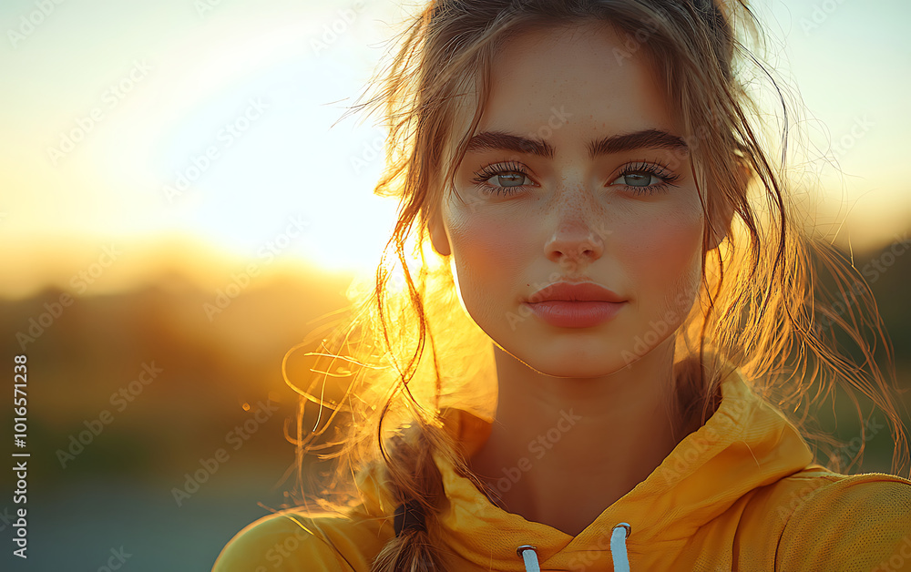 Sunset Stretch: Young Woman's Outdoor Fitness Routine Sunset Stretch: Young Woman's Outdoor Fitness Routine