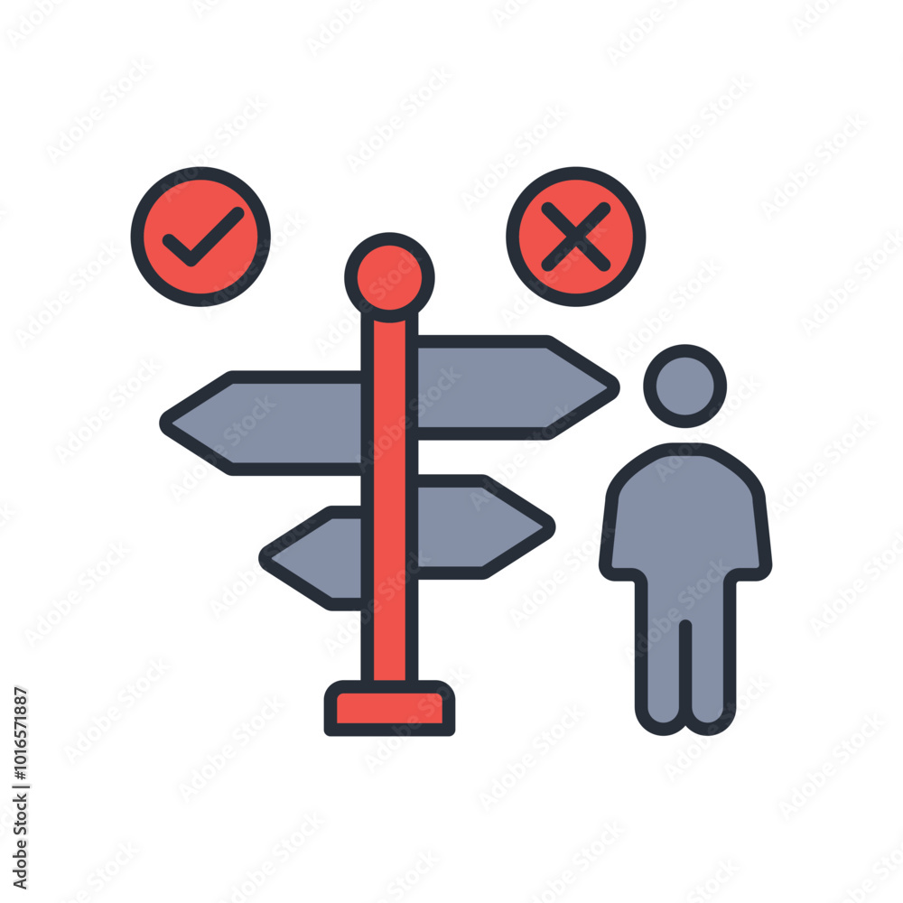 decide icon. vector.Editable stroke.linear style sign for use web design,logo.Symbol illustration. decide icon. vector.Editable stroke.linear style sign for use web design,logo.Symbol illustration.