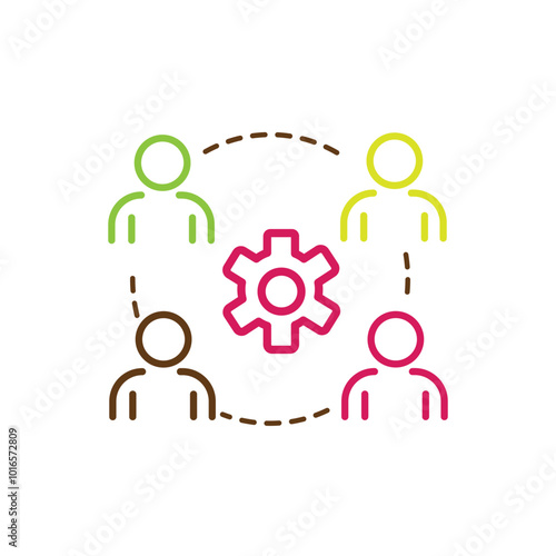 Vector black icon for outsource management