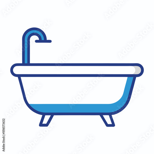 Simple faucet shower plumbing logo. Shower icon Bathtub icon trendy design template, vector illustration on white background