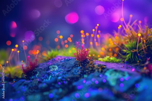 Bioluminescence scenery background outdoors nature purple.