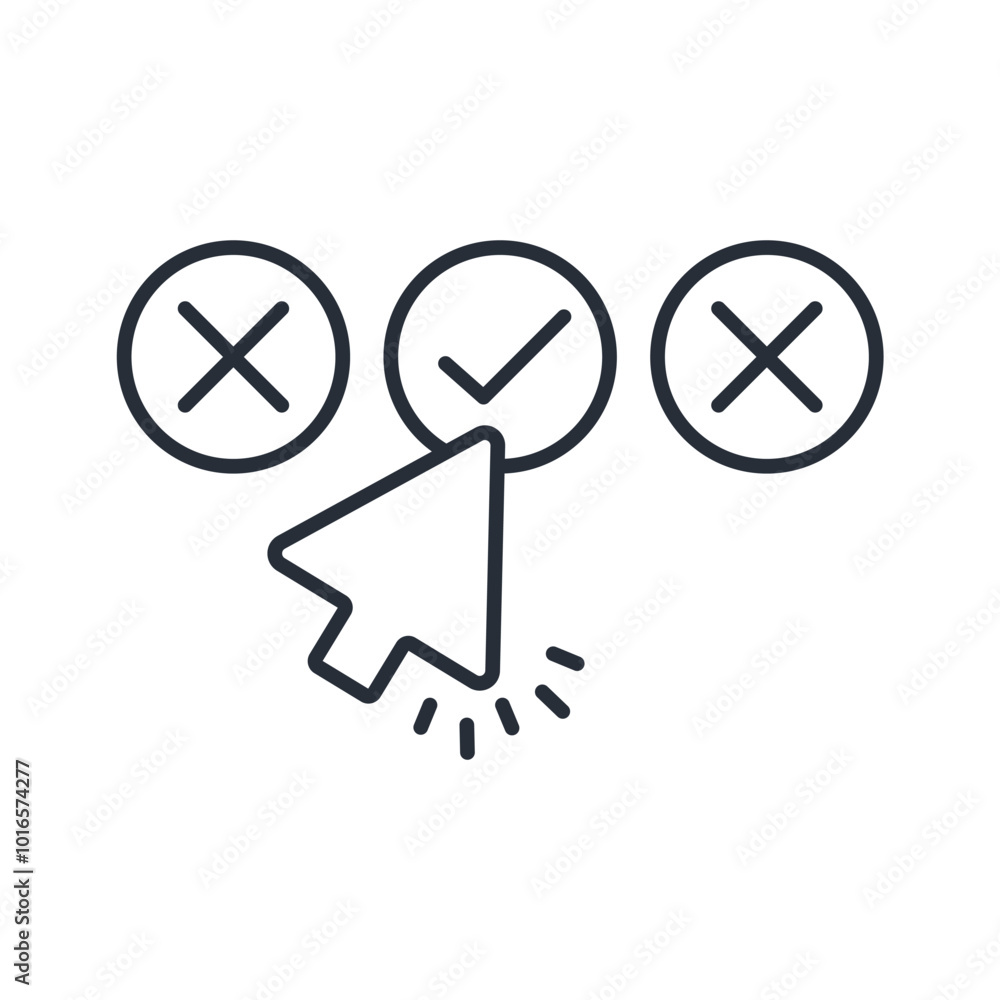 right choice icon. vector.Editable stroke.linear style sign for use web design,logo.Symbol illustration. right choice icon. vector.Editable stroke.linear style sign for use web design,logo.Symbol illustration.