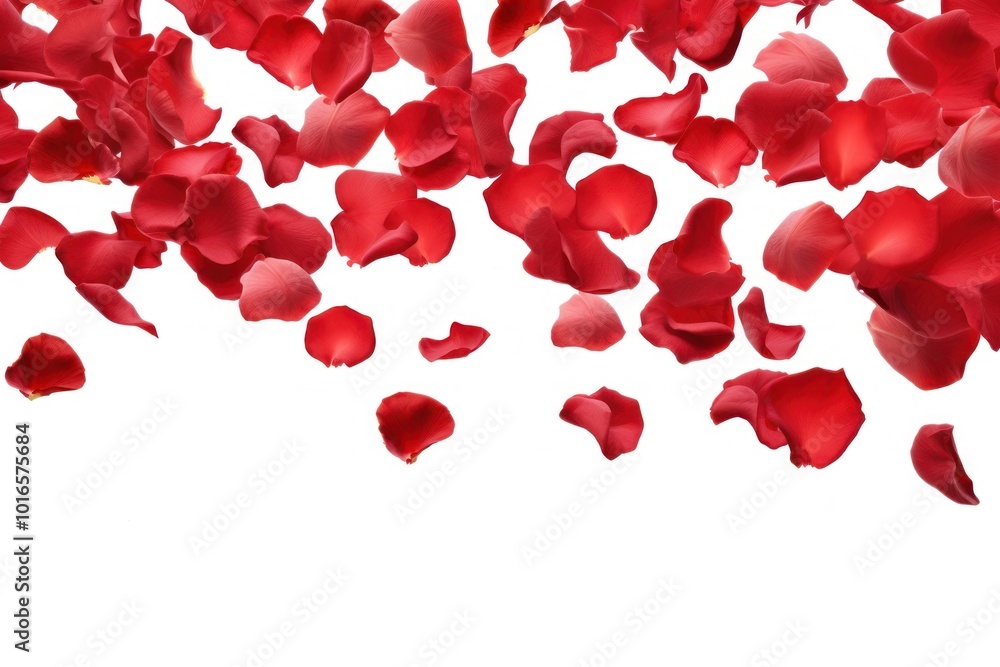 Red rose petals falling gracefully Red rose petals falling gracefully