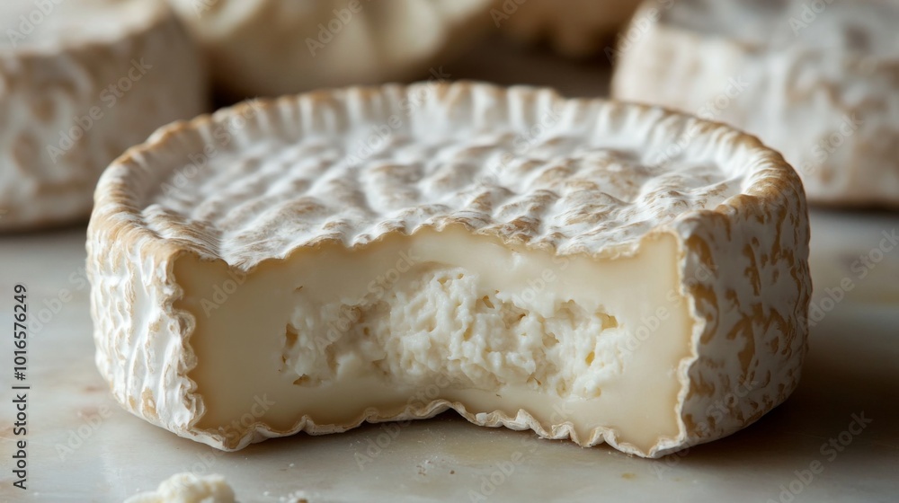 Creamy Brie Cheese with a Bite Taken Out Creamy Brie Cheese with a Bite Taken Out